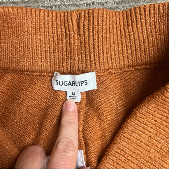 Sugar lips Dallas Cropped Straight Leg Sweater Pants SZ M - Picture 5 of 9